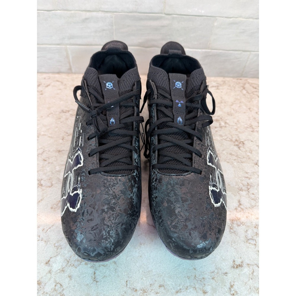 Under Armour Spotlight Lux MC 2.0 Football Cleats Black Blue Men 12.  NEW No Box